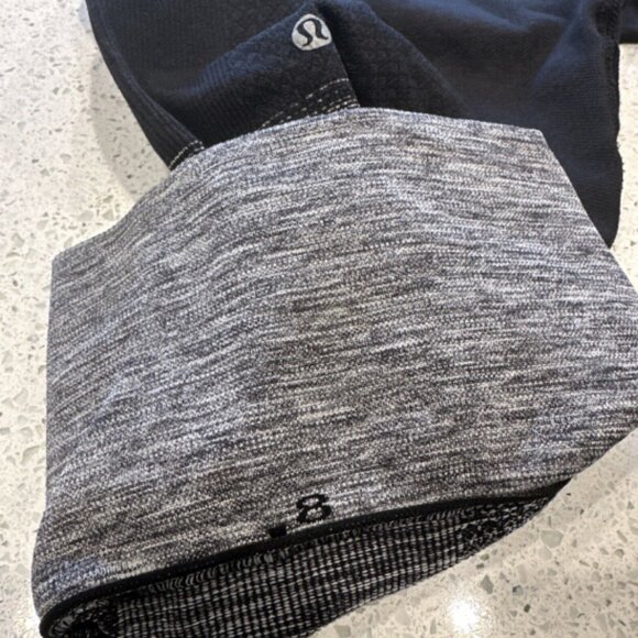 LULULEMON 8 Seamlessly Street Heathered Black Cropped Leggings High Compression - Picture 9 of 13